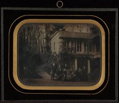 Group Portrait of Twelve Members of the Circle of Eynard-Lullin Outside in Front of His Home by Jean Gabriel Eynard